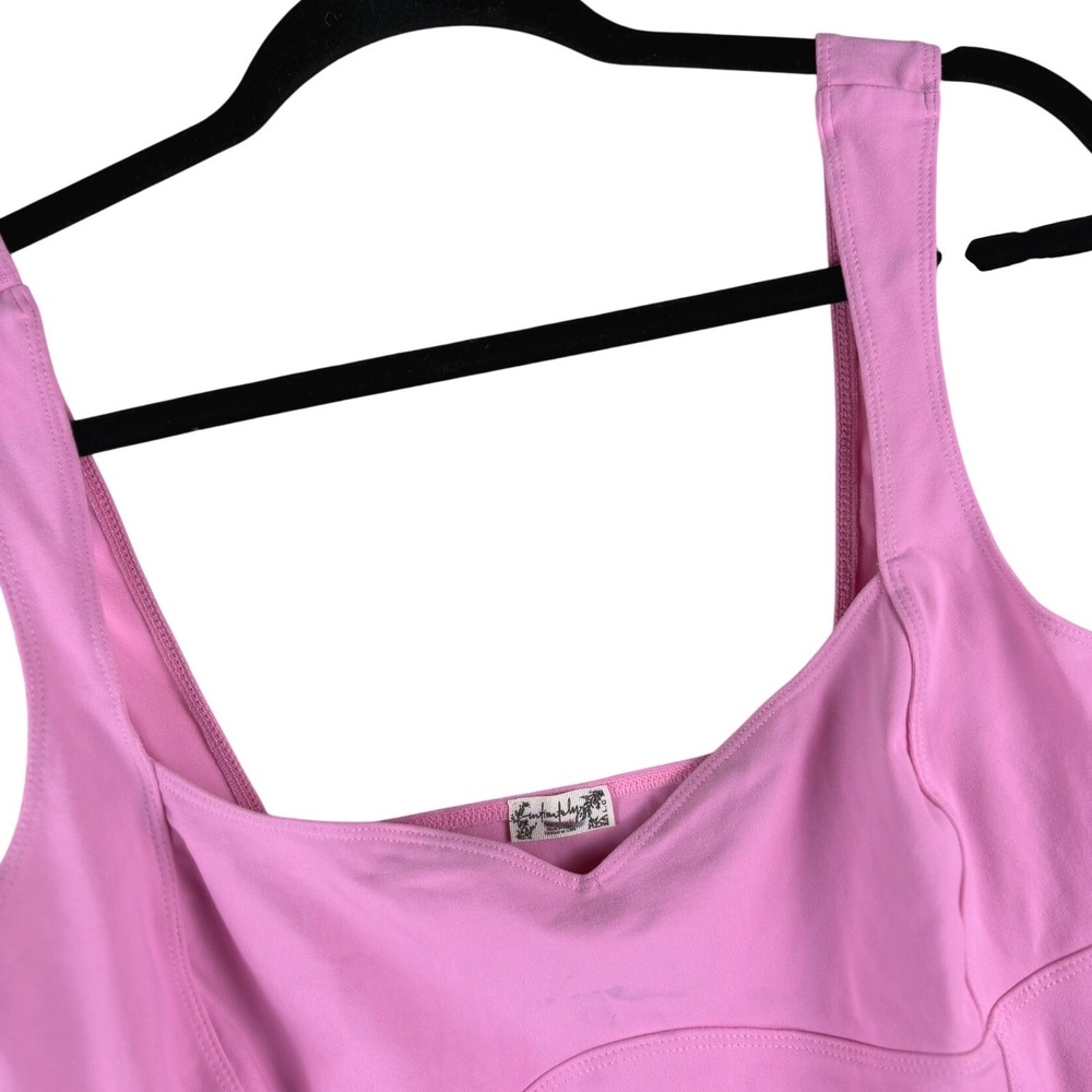 Free People Pink Somewhere Sometime Tank Top Sweetheart Neck Camisole Large - Picture 3 of 6